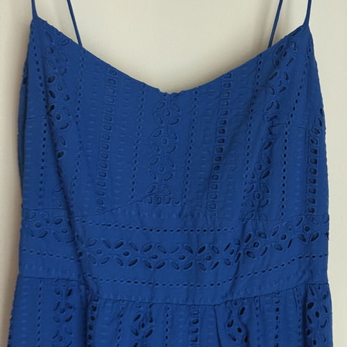 Zara summer dress, Cycladic blue, broderie cotton