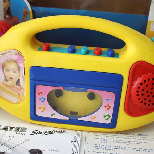 Vintage 1990 cassette player with microphone Singalong Goldlok new