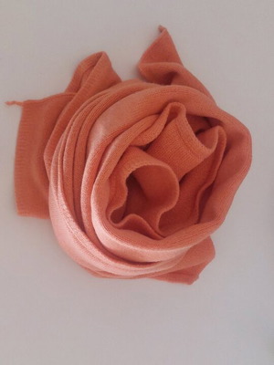 Long solid color scarf like new, pink-salmon