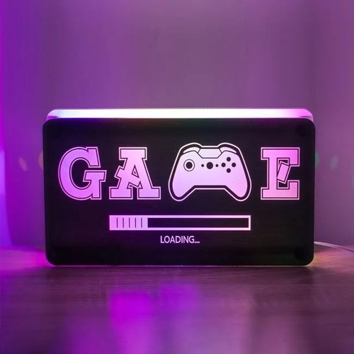 LED Neon Panel Game Loading multicolor 23x13cm new
