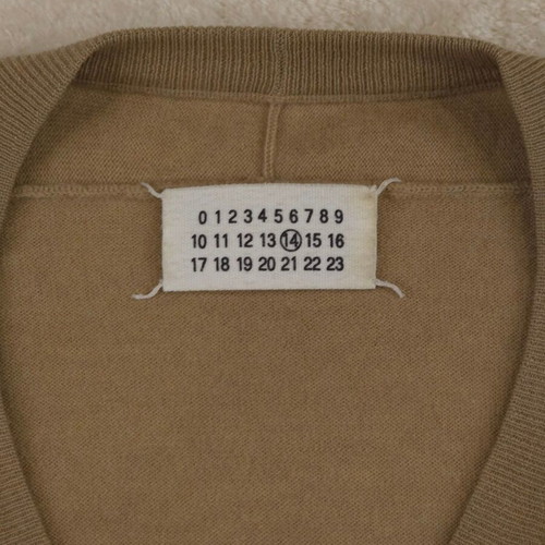 Maison Margiela luxury wool cardigan with leather patches size L used