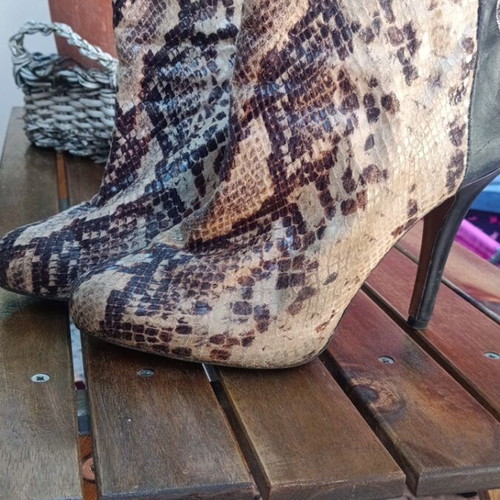 Ankle boots used, size 39, beige and brown