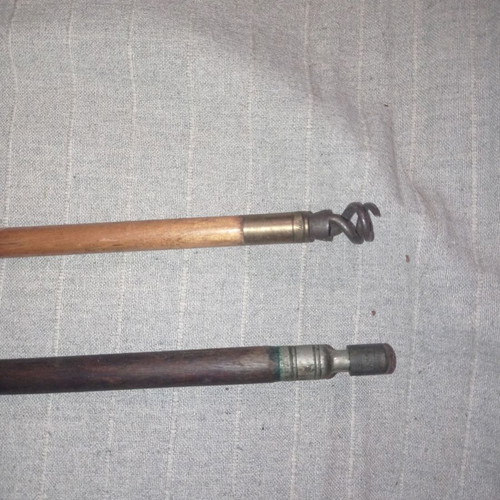 Wooden gun cleaning rods pack of 2, 50s manufacture