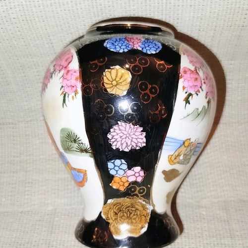 Satsuma Japanese vintage hand-painted vase and bowl set like new
