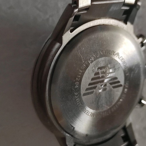 Emporio Armani wristwatch used, blue and silver