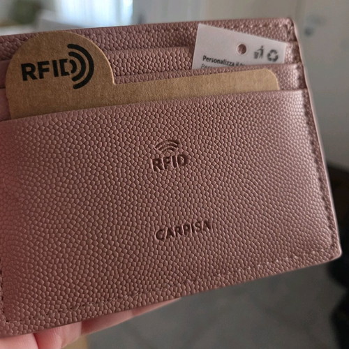 Carpisa card holder new, pink leather imitation wallet