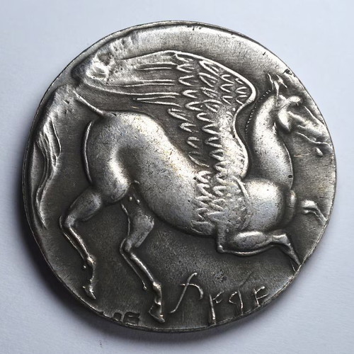 Pegasus Carthaginian 925 Silver Coin new, museum quality