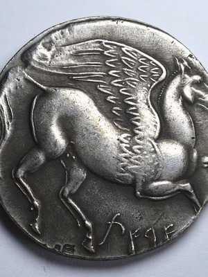Pegasus Carthaginian 925 Silver Coin new, museum quality