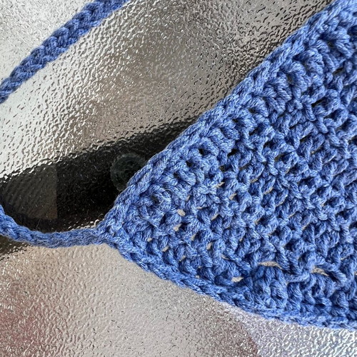 Crochet Halter Crop blue, new, size M