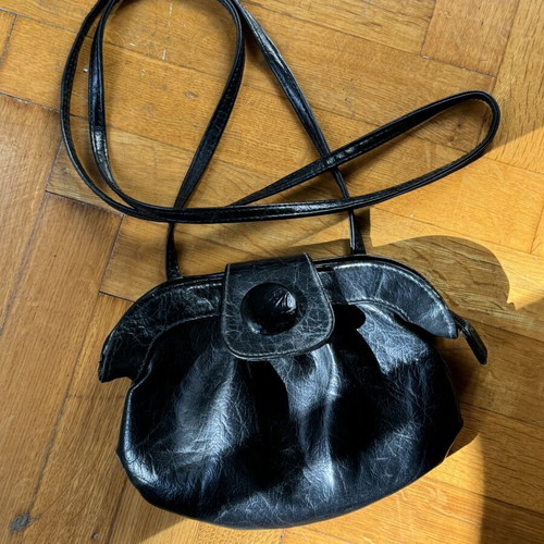 Vintage Black Genuine Leather Crossbody Bag like new
