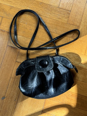 Vintage Black Genuine Leather Crossbody Bag like new