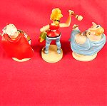  Τρία συλλεκτικά αγαλματάκια από το κόμικ Asterix & Ovelix.