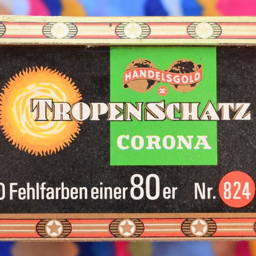 Vintage Tropenschatz Cigar Box used, Handelsgold brand