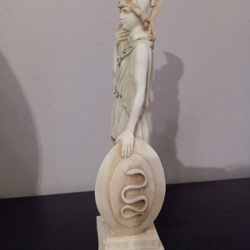 Athena Statue handmade from alabaster, like new, colored, 25 cm