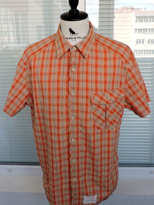 Helly Hansen Mens Short Sleeve Outdoor Shirt XL Orange Beige like new