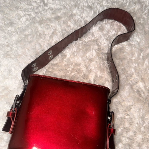 Zara shoulder bag used, red patent leather