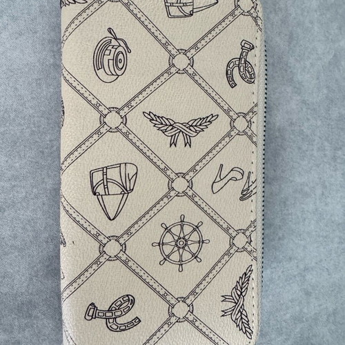 Beige wallet with designs like new