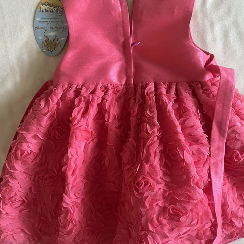 American Princess sleeveless baby dress with 3D flowers and belt