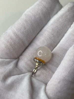 Silver pendant with natural stone bead like new