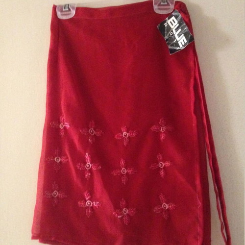 Bluenote red pareo with embroidery new