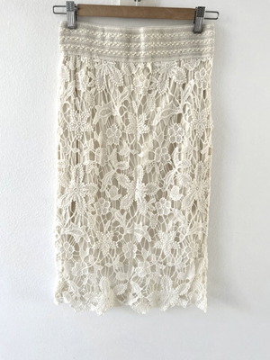 Midi lace skirt Kenar like new, 100% cotton, off white