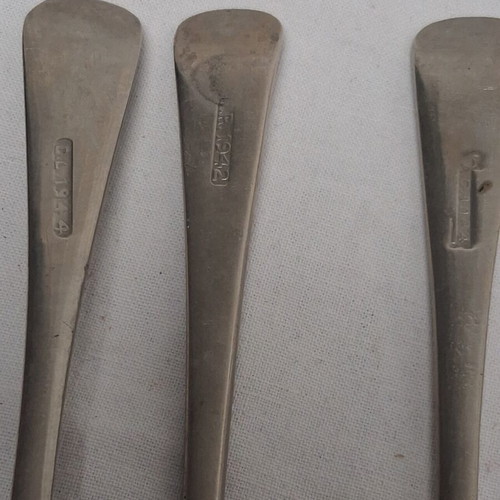 British military cutlery set WW2 used, 7 pieces, Broad Arrow
