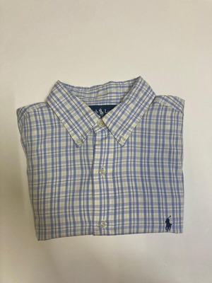 Ralph Lauren Oxford shirt L 16¼ Custom Fit blue yellow