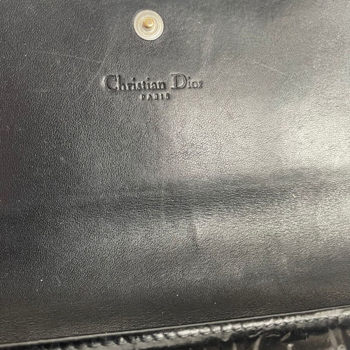 Dior black leather wallet used
