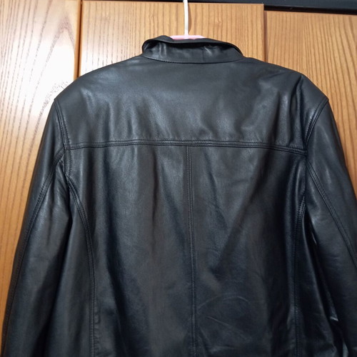 Men's leather jacket new, black, soft leather, sizes L XL
