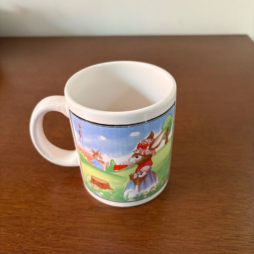 Vintage children's ceramic mug with Easter theme like new