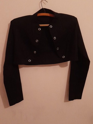 Caramella short jacket black like new, fine shirt fabric