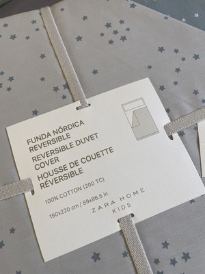 Zara Home παπλωματοθήκη με αστεράκια, καινούργια, 150x220 cm