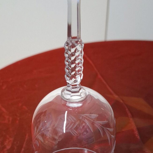 Crystal glasses like new, set of 3, engraved with designs