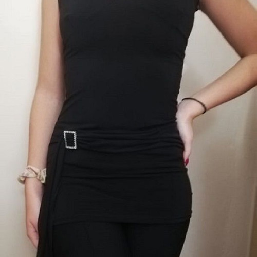 Black top backless like new with decorative buckle