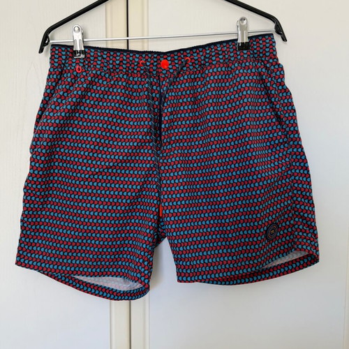 Scotch & Soda men's swim shorts used, size Large, blue and red