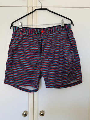 Scotch & Soda men's swim shorts used, size Large, blue and red