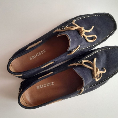 Kricket Blue Suede Moccasins Size 45 Like New