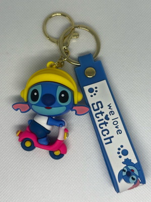 Stitch keychain new, blue