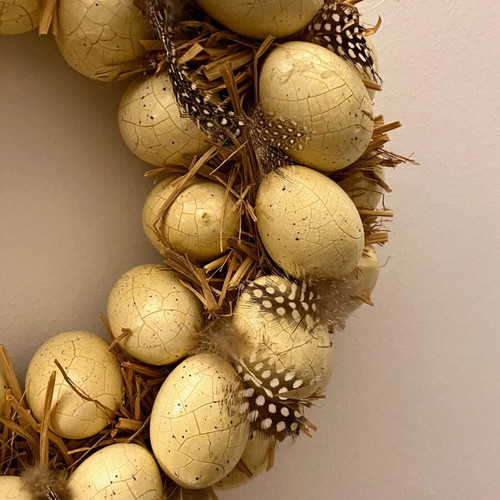 Easter decorative wreath with eggs like new