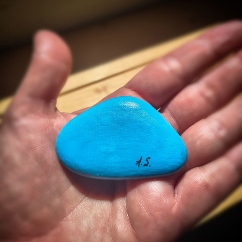Handpainted decorative painted pebble magnet