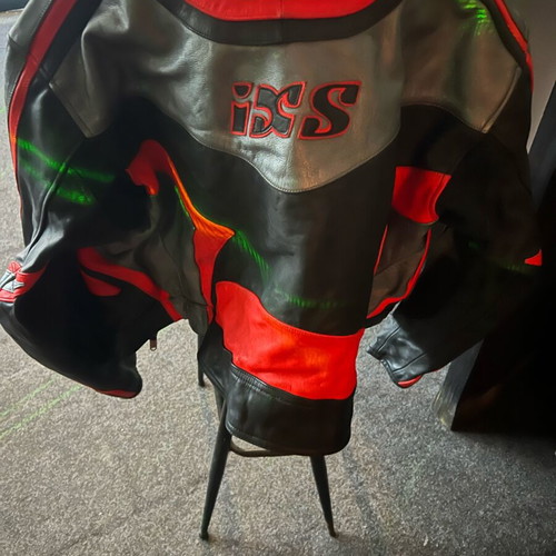 IXS leather motorcycle jacket used, size large