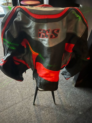 IXS leather motorcycle jacket used, size large