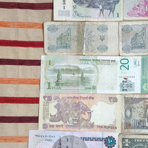 Used banknotes from various countries