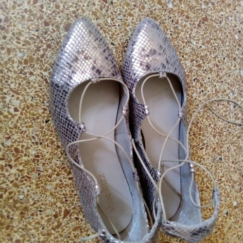 Shoe Bizz bronze leather ballerinas size 39