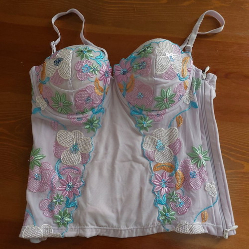 Floral bustier corset top Luna like new, EU 75B, lilac