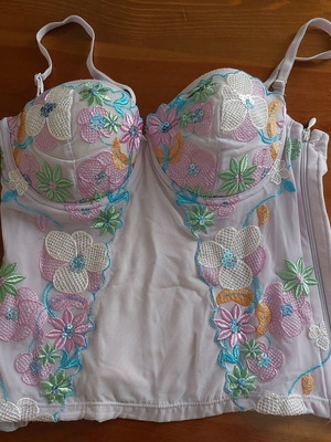 Floral bustier corset top Luna like new, EU 75B, lilac