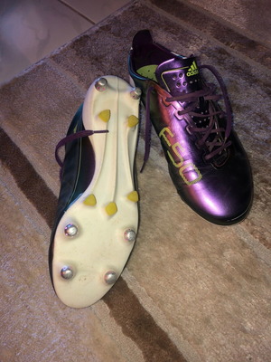 Παπούτσια Adidas F50 adizero 2012 μεταχειρισμένα, ποδοσφαιρικά, μωβ, νούμερο 40