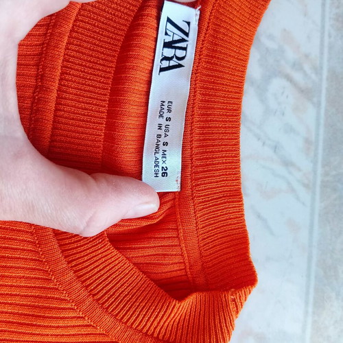 Zara women's tops and Shein orange pants set
