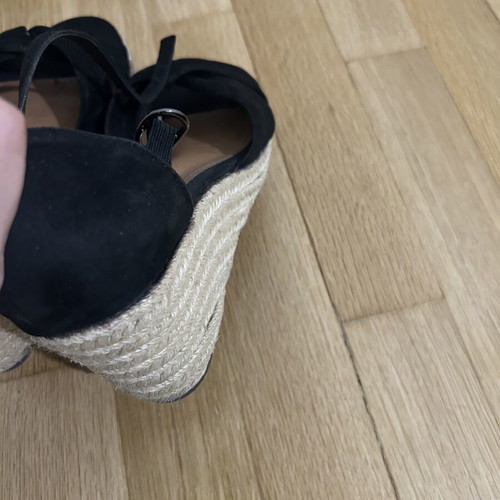 Black Suede Platform Sandals Size 38 Like New