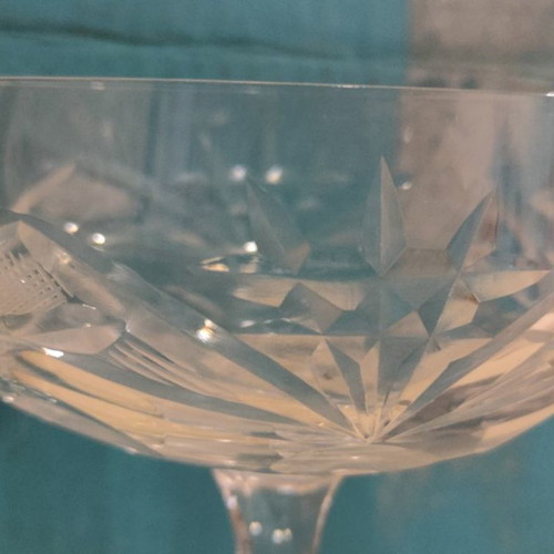Crystal champagne glasses new, set of 6 pieces